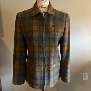 Womens Ralph Lauren Wool Zip Front Tweed Blazer Jacket Sz 4, Retail $300